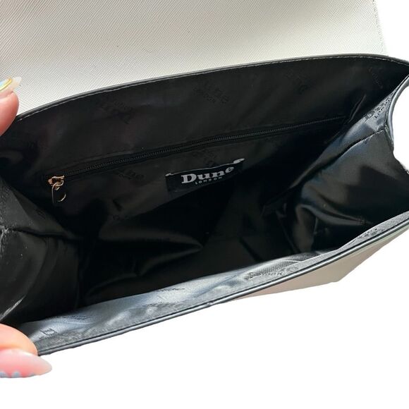 Dune London White Saffiano Leather Leopard Print Calf Hair Fur Trimmed Hand Bag - Picture 11 of 15